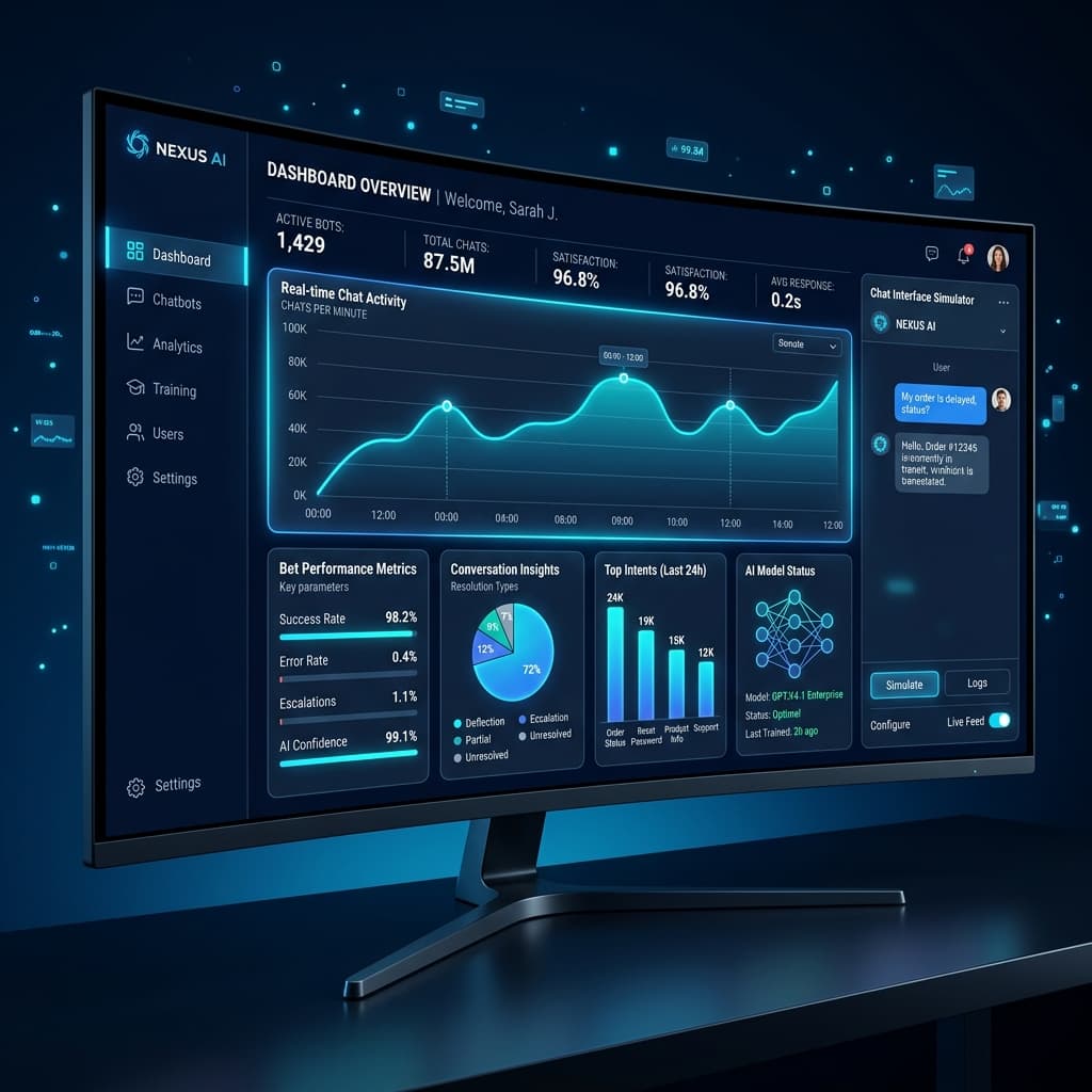 AI Chatbot Admin Dashboard UI Mockup